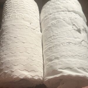 2 White Eyelet lace bolts
